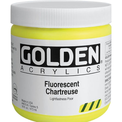 Golden Heavy Body Acrylic Fluorescent Chartreuse 473ml S.5