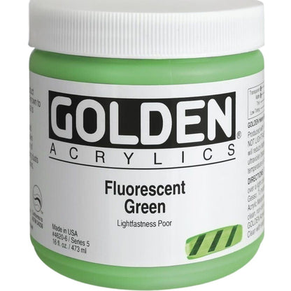 Golden Heavy Body Acrylic Fluorescent Green 473ml S.5