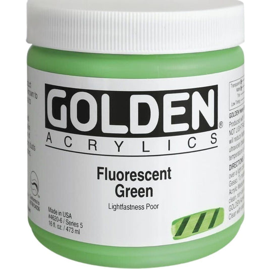 Golden Heavy Body Acrylic Fluorescent Green 473ml S.5