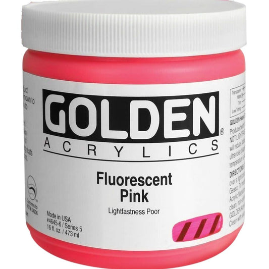 Golden Heavy Body Acrylic Fluorescent Pink 473ml S.5