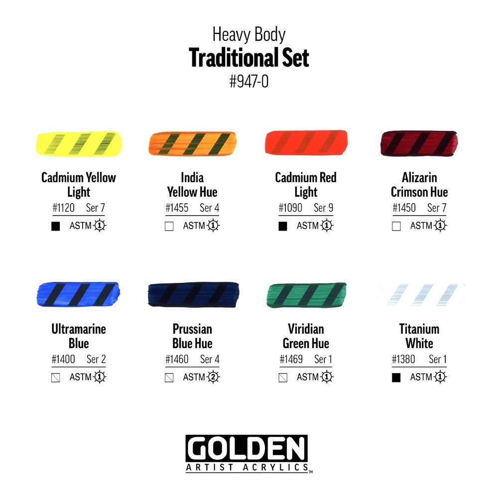 Golden Heavy Body Acrylic Traditional Set