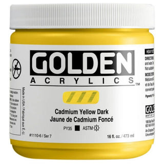 Golden Heavy Body Acrylic Cadmium Yellow Dark 473ml S.7