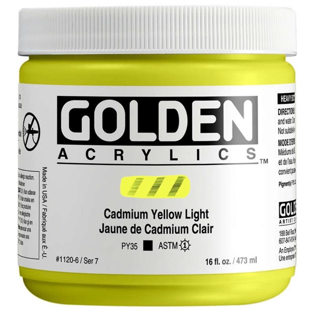 Golden Heavy Body Acrylic Cadmium Yellow Light 473ml S.7