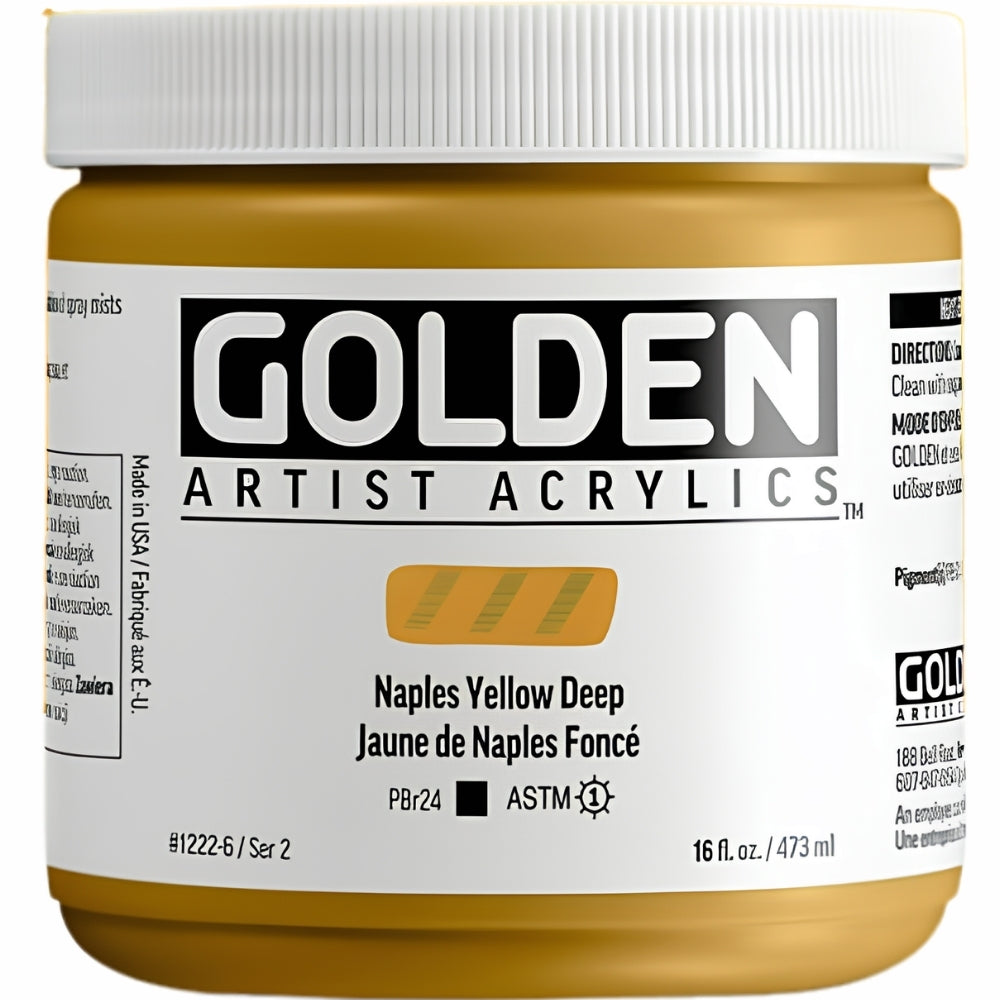 Golden Heavy Body Acrylic Naples Yellow Deep 473ml S.2