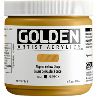 Golden Heavy Body Acrylic Naples Yellow Deep 473ml S.2