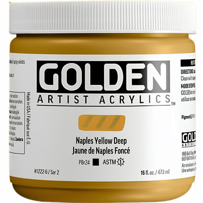 Golden Heavy Body Acrylic Naples Yellow Deep 473ml S.2