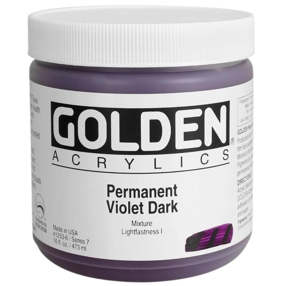 Golden Heavy Body Acrylic Permanent Violet Dark473ml S.7