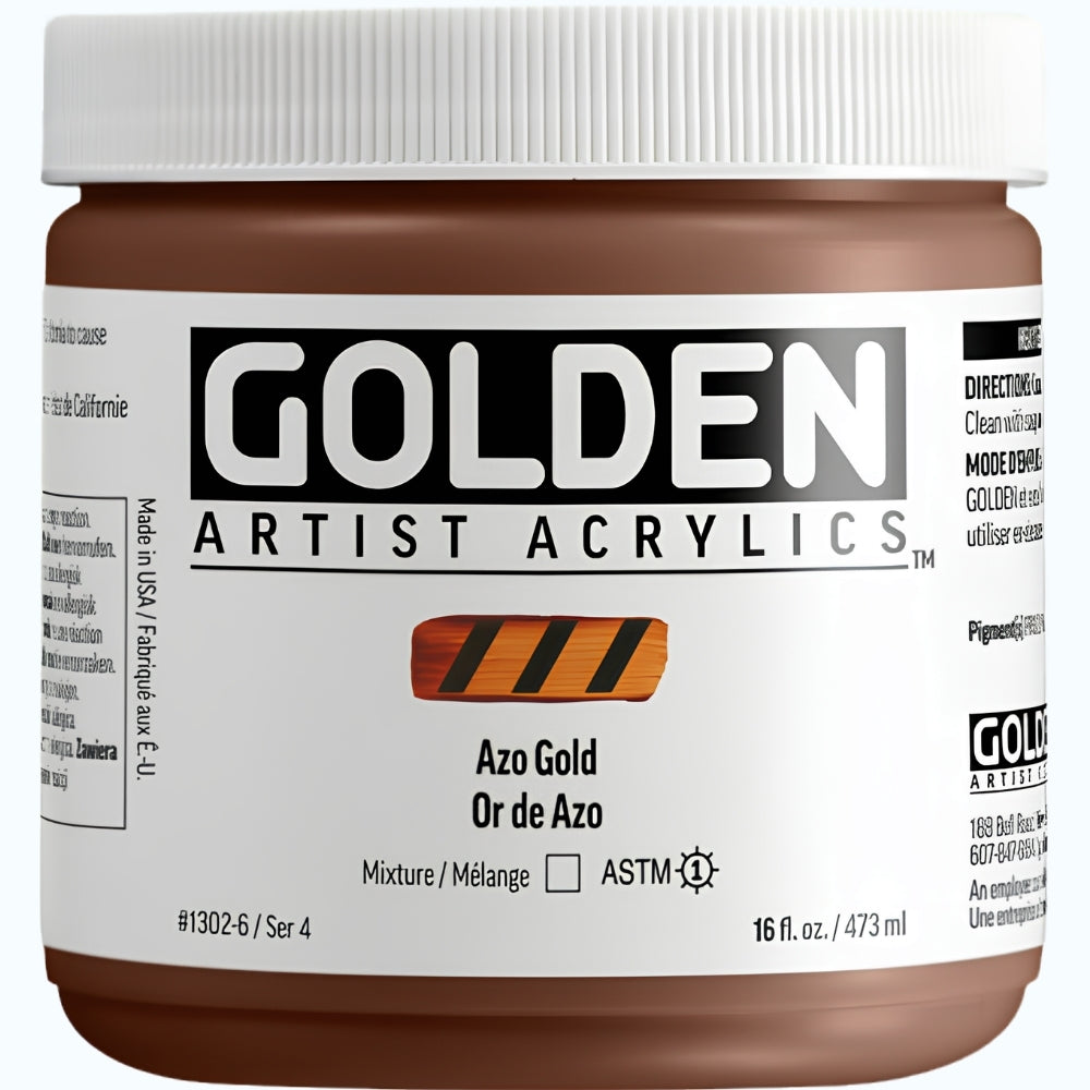 Golden Heavy Body Acrylic Azo Gold 473ml S.4