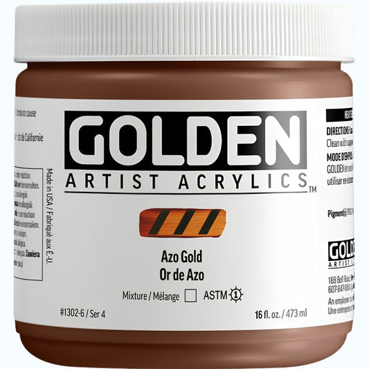 Golden Heavy Body Acrylic Azo Gold 473ml S.4