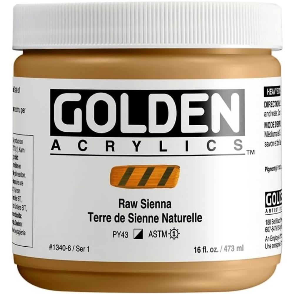 Golden Heavy Body Acrylic Raw Sienna 473ml S.1