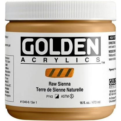 Golden Heavy Body Acrylic Raw Sienna 473ml S.1