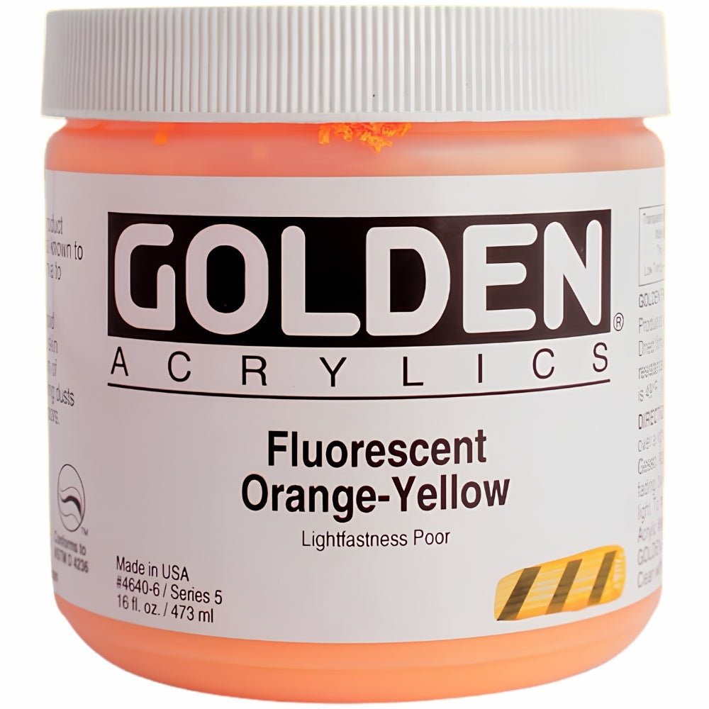 Golden Heavy Body Acrylic Fluorescent Orange-Yellow 473ml S.5