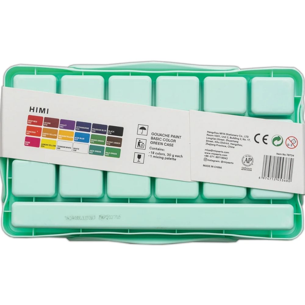 HIMI Twin Cup Gouache Set 18'li (Green Case Edition)