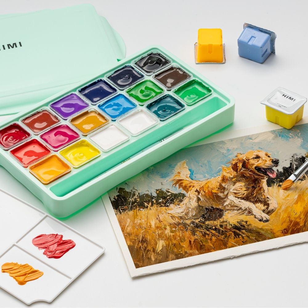 HIMI Twin Cup Gouache Set 18'li (Green Case Edition)