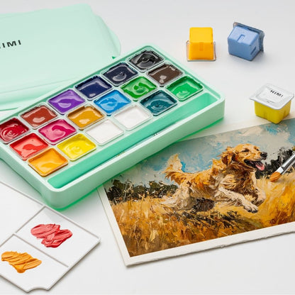 HIMI Twin Cup Gouache Set 18'li (Green Case Edition)