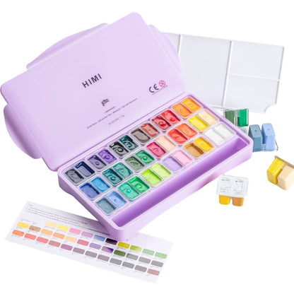 HIMI Twin Cup Gouache Set 36'lı (Purple Case Edition)