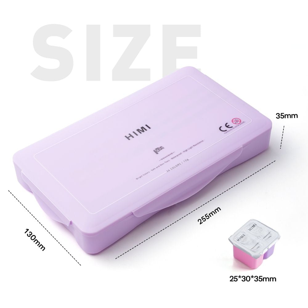 HIMI Twin Cup Gouache Set 36'lı (Purple Case Edition)