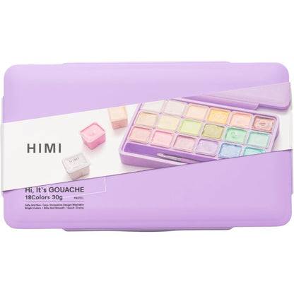HIMI Twin Cup Gouache Set 18'li (Purple Case - Pastel Edition)