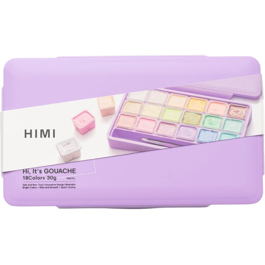 HIMI Twin Cup Gouache Set 18'li (Purple Case - Pastel Edition)