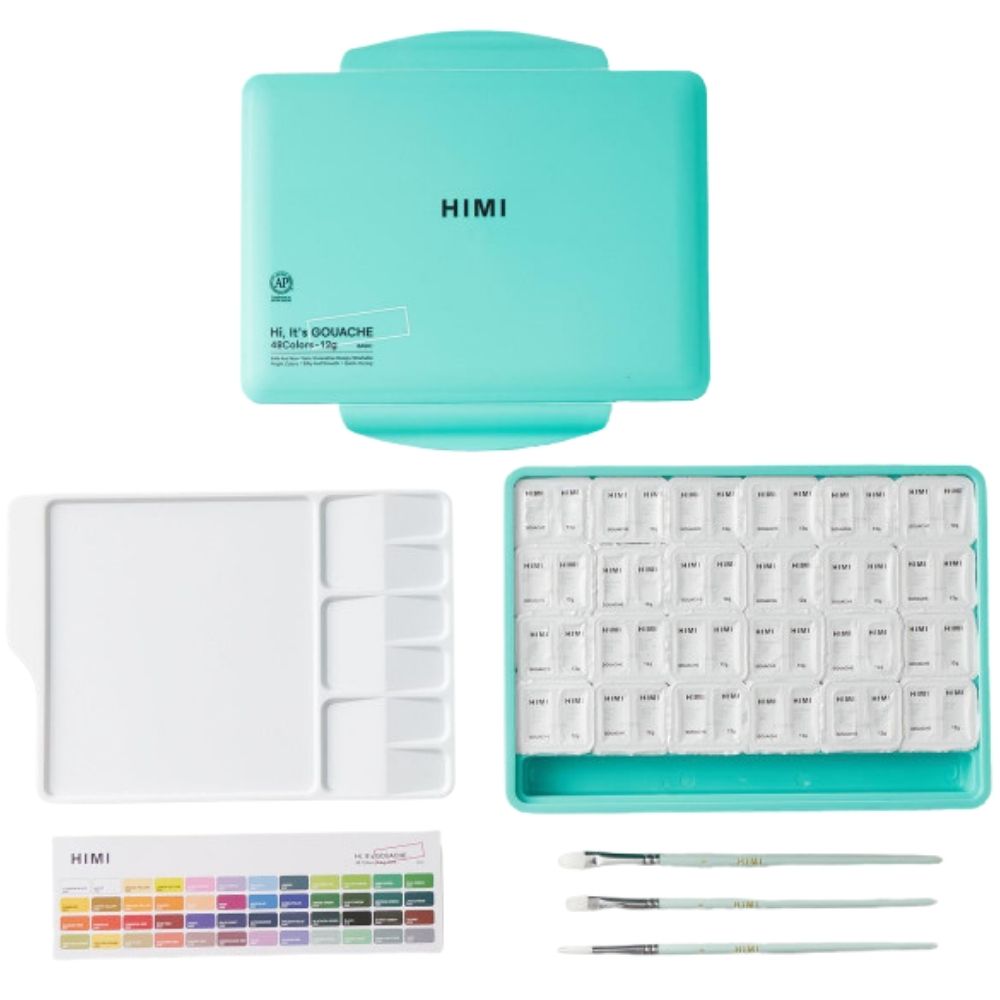 HIMI Twin Cup Gouache Set 48'li (Green Case Edition)