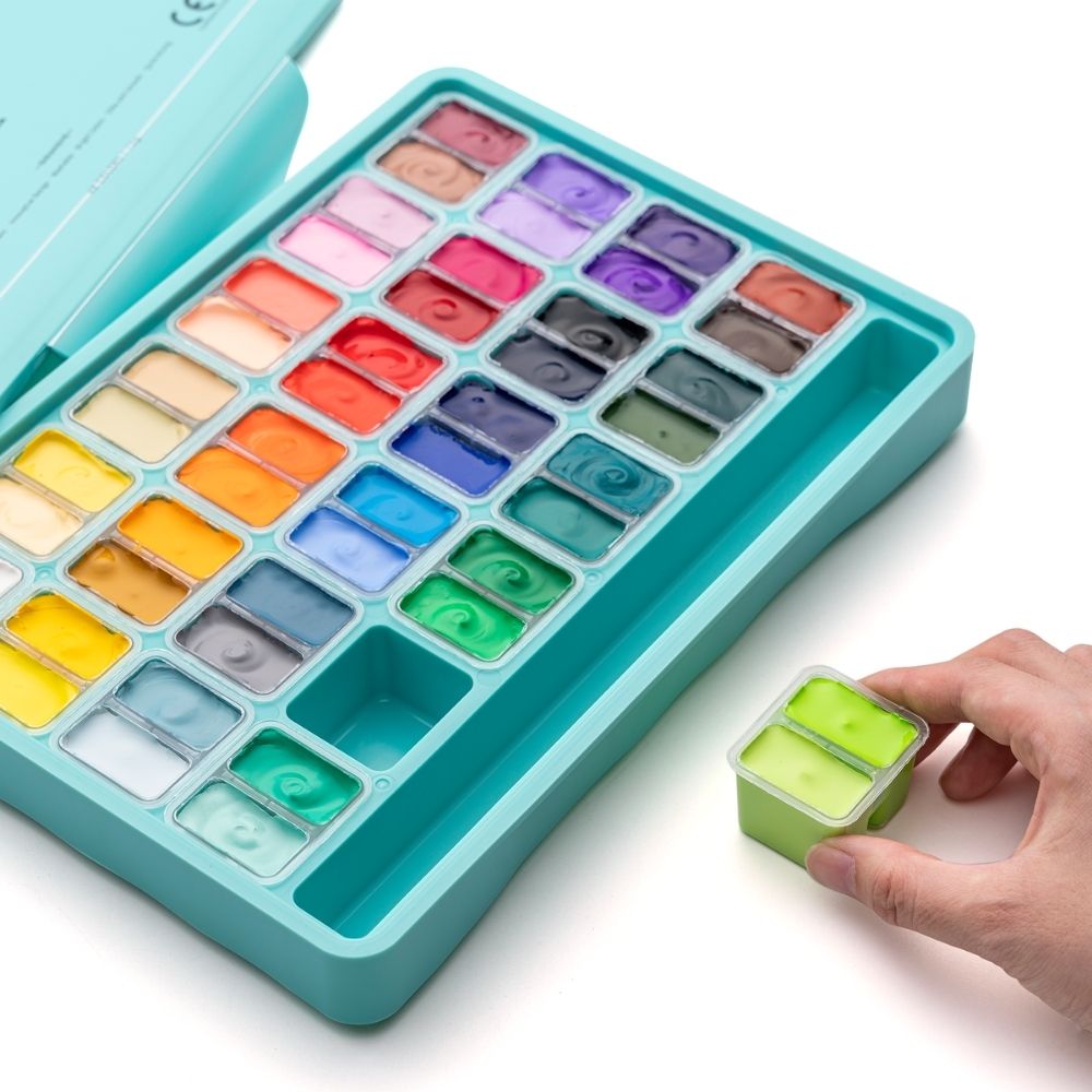 HIMI Twin Cup Gouache Set 48'li (Green Case Edition)