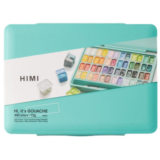 HIMI Twin Cup Gouache Set 48'li+3 Brushes (Green Case Edition)