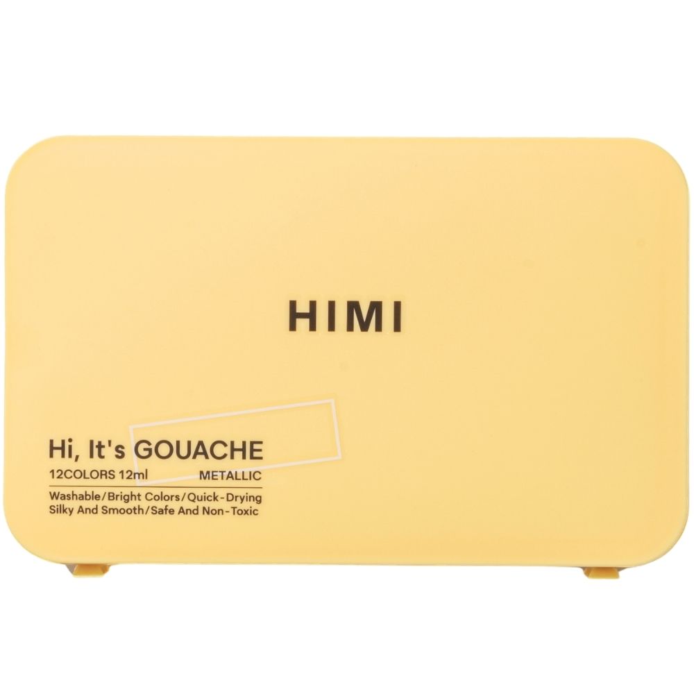 HIMI Twin Cup Gouache Set 12'li  (Yellow Case - Metallic Edition)