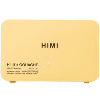 HIMI Twin Cup Gouache Set 12'li  (Yellow Case - Metallic Edition)