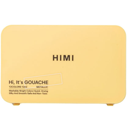 HIMI Twin Cup Gouache Set 12'li  (Yellow Case - Metallic Edition)