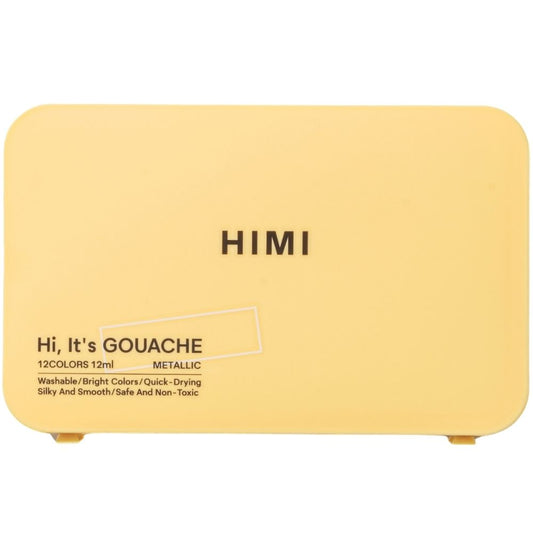 HIMI Twin Cup Gouache Set 12'li  (Yellow Case - Metallic Edition)