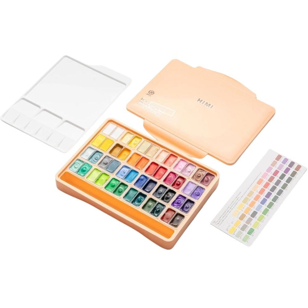 HIMI Twin Cup Gouache Set 48'li (Peach Fuzz Case Edition)
