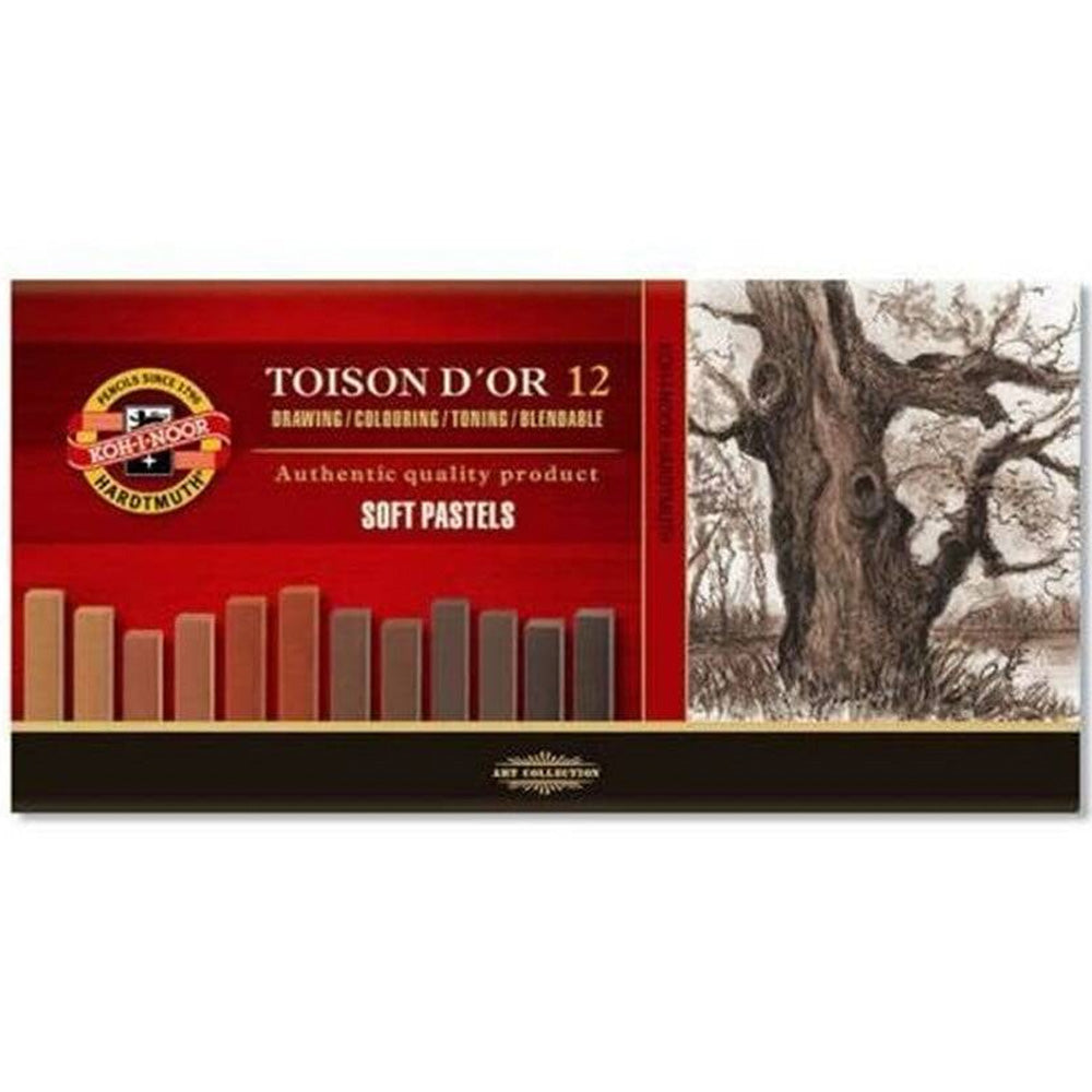 Koh-I-Noor Toison D'Or Carre Soft Pastels Brown 12'li Karton Kutu