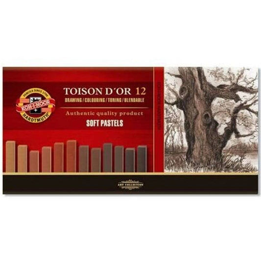 Koh-I-Noor Toison D'Or Carre Soft Pastels Brown 12'li Karton Kutu
