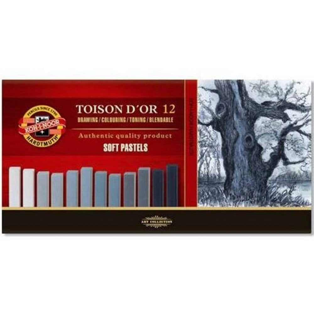 Koh-I-Noor Toison D'Or Carre Soft Pastels Grey 12'li Karton Kutu