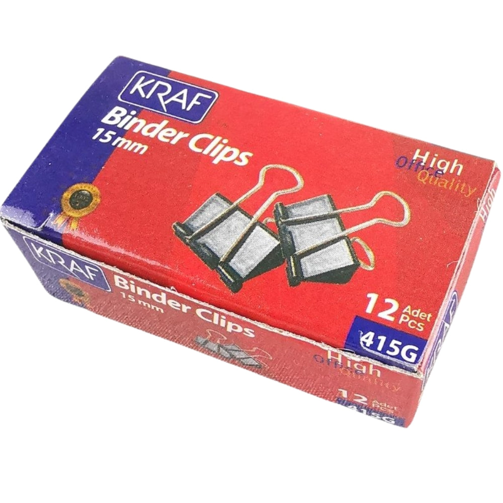 Kraf Binder Clips 15mm 12'li