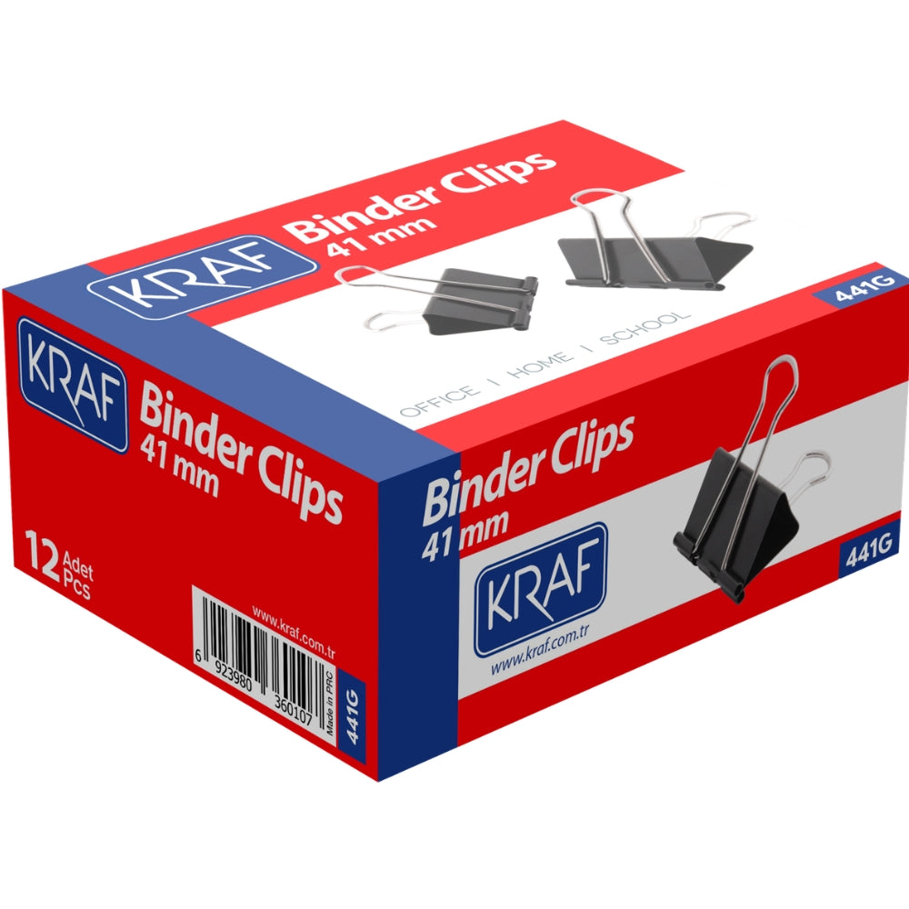 Kraf Binder Clips 41mm 12'li