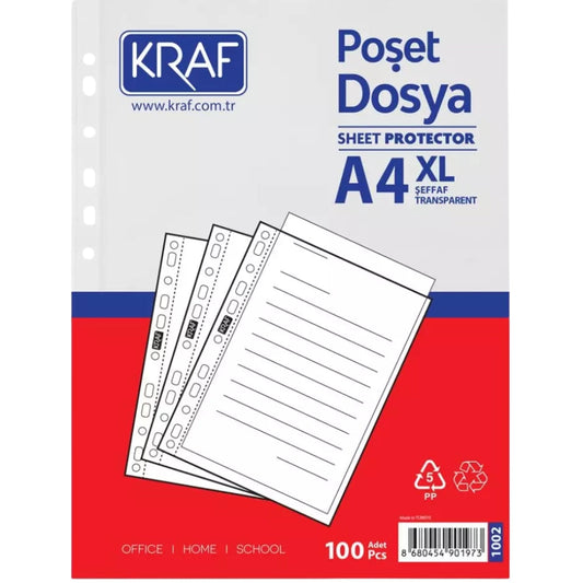 Kraf Poşet Dosya A4 Xl 100lü 1002