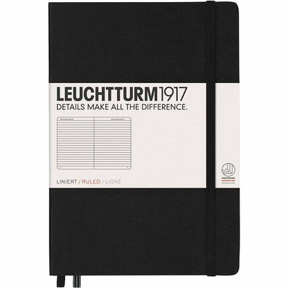 Leuchtturm 1917 Notebook Medium A5 Hardcover 251 Pages Ruled Black