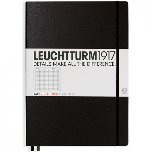 Leuchtturm 1917 Notebook Master Classic A4+ Hardcover 235 Pages Squared Black