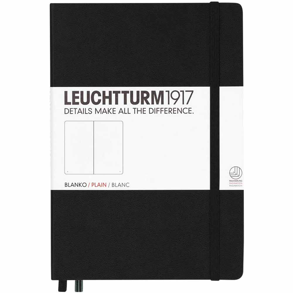 Leuchtturm 1917 Notebook Medium A5 Hardcover 251 Pages Plain Black