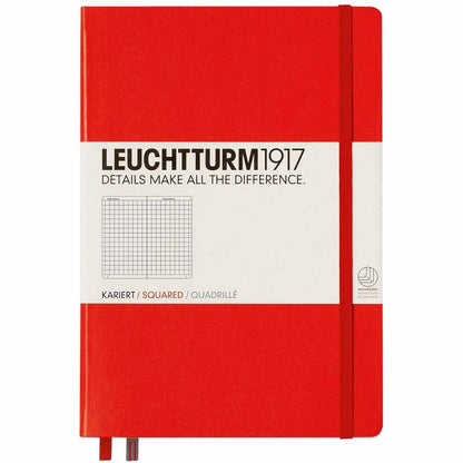 Leuchtturm 1917 Notebook Medium A5 Hardcover 251 Pages Squared Red