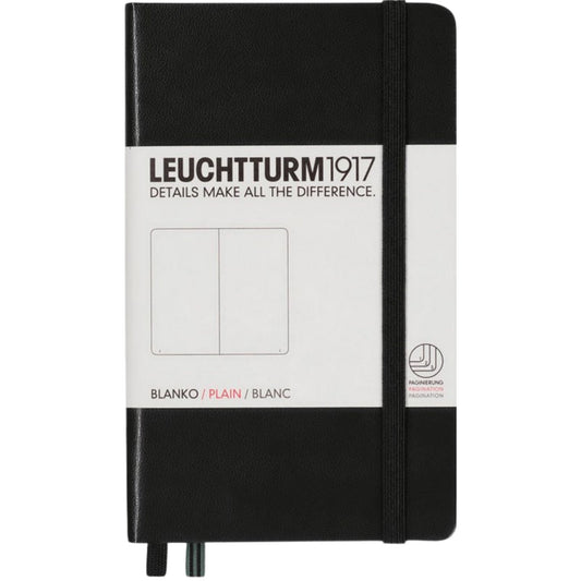 Leuchtturm 1917 Notebook Pocket A6 Hardcover 187 Pages Plain Black