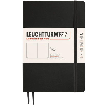 Leuchtturm 1917 Notebook Medium A5 Softcover 123 Pages Plain Black