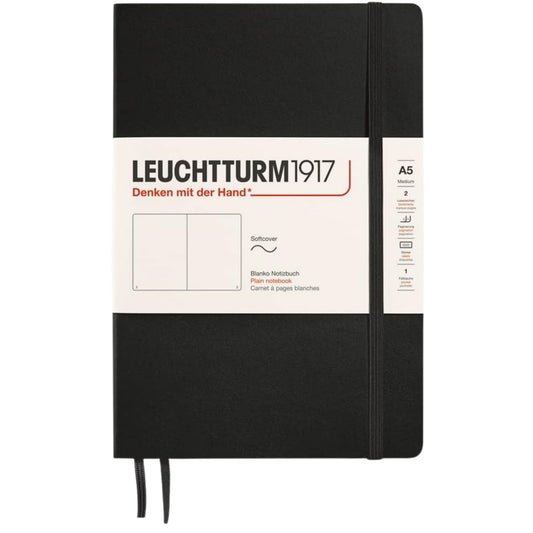 Leuchtturm 1917 Notebook Medium A5 Softcover 123 Pages Plain Black