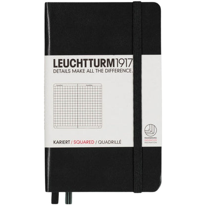 Leuchtturm 1917 Notebook Pocket A6 Hardcover 187 Pages Squared Black