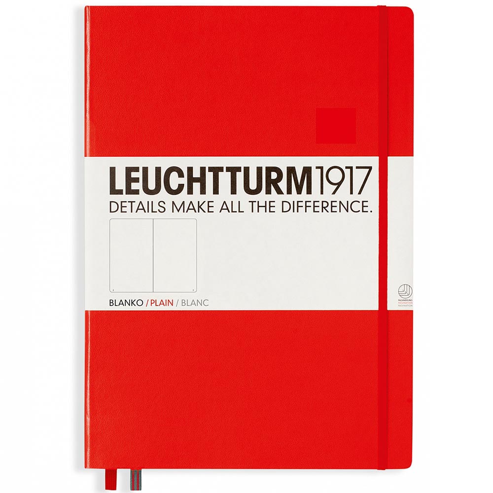 Leuchtturm 1917 Notebook Master Classic A4+ Hardcover 235 Pages Plain Red