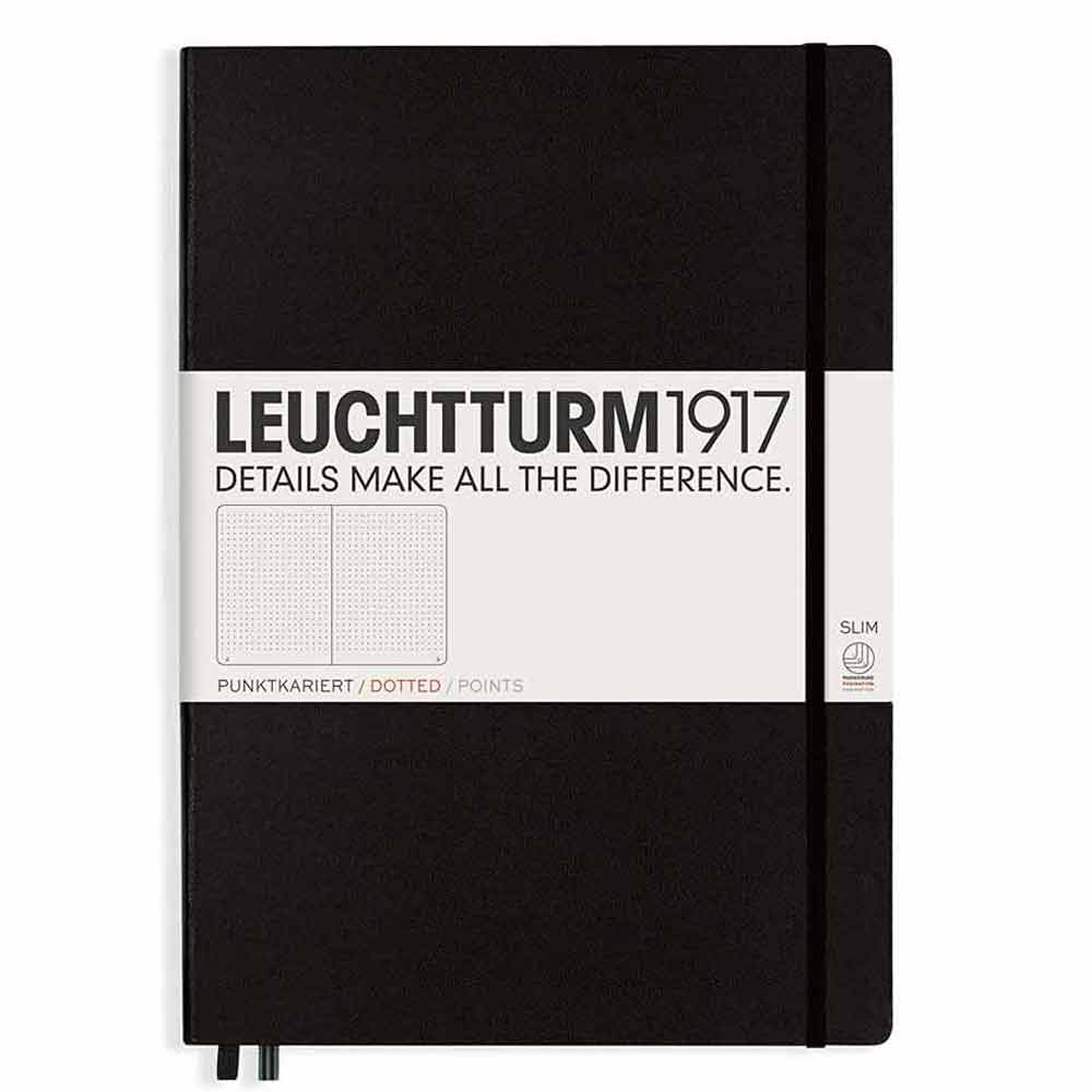 Leuchtturm 1917 Notebook Master Slim A4 Hardcover 123 Pages Dotted Black