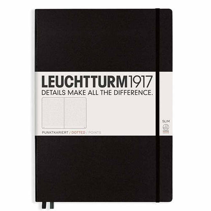 Leuchtturm 1917 Notebook Master Slim A4 Hardcover 123 Pages Dotted Black