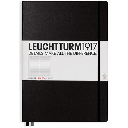 Leuchtturm 1917 Notebook Master Classic A4+ Hardcover 235 Pages Ruled Black