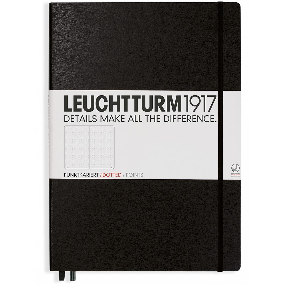 Leuchtturm 1917 Notebook Master Classic A4+ Hardcover 235 Pages Dotted Black